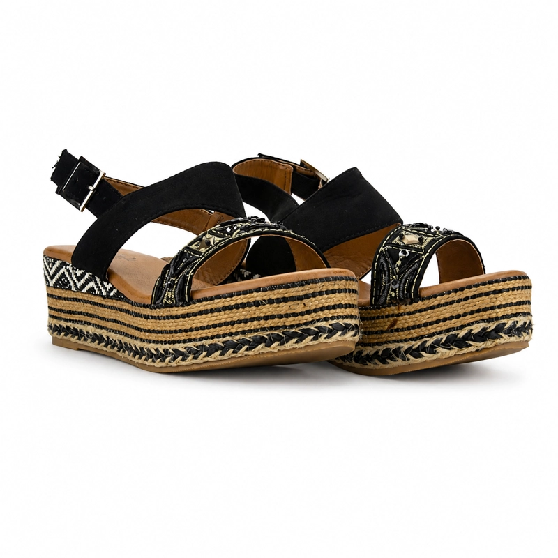 SANDALIA NEGRO MUJER CASUAL CHALADA MASIE - 5