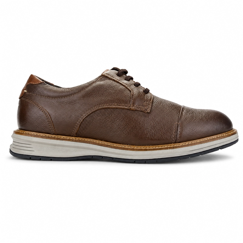 ZAPATO CAFE  CLARO HOMBRE CASUAL FERRACINI AUSTIN 5166 - 1
