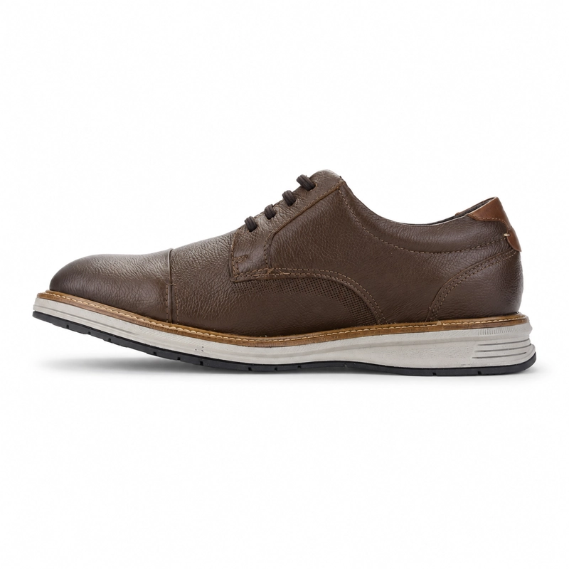 ZAPATO CAFE  CLARO HOMBRE CASUAL FERRACINI AUSTIN 5166 - 2