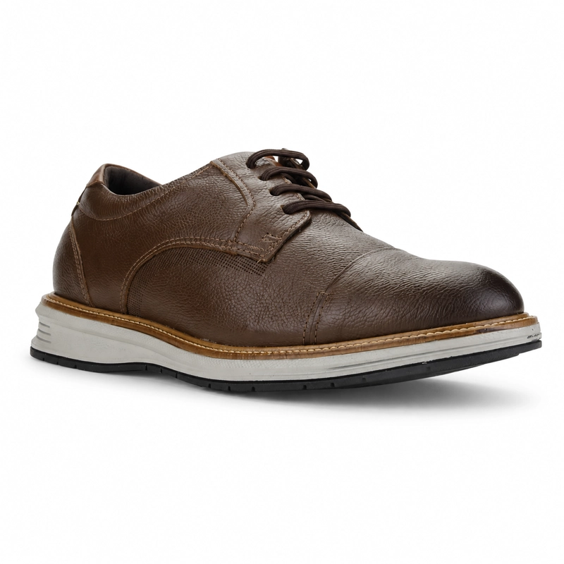 ZAPATO CAFE  CLARO HOMBRE CASUAL FERRACINI AUSTIN 5166 - 3