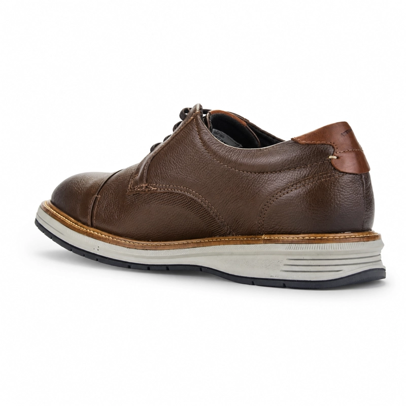 ZAPATO CAFE  CLARO HOMBRE CASUAL FERRACINI AUSTIN 5166 - 4