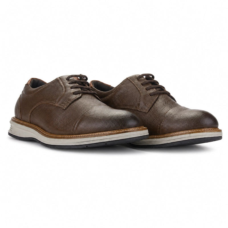 ZAPATO CAFE  CLARO HOMBRE CASUAL FERRACINI AUSTIN 5166 - 7