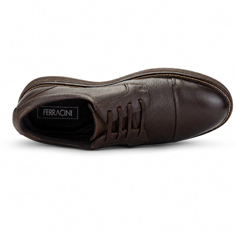 ZAPATO CAFE  OSCURO HOMBRE CASUAL FERRACINI AUSTIN 5166 - 6