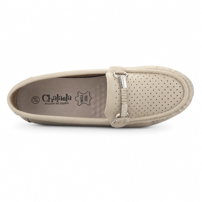 MOCASIN BEIGE MUJER CASUAL CHALADA DUNA - 5