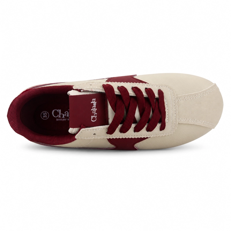 ZAPATILLA BEIGE MUJER URBANO CHALADA CORTES - 5