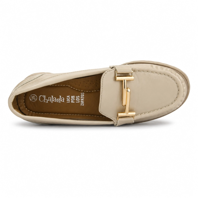 MOCASIN BEIGE MUJER CASUAL CHALADA GRAND - 5