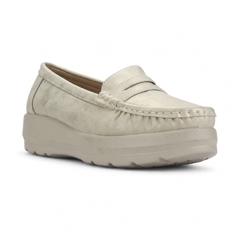 MOCASIN DORADO MUJER CASUAL CHALADA CANDA - 3