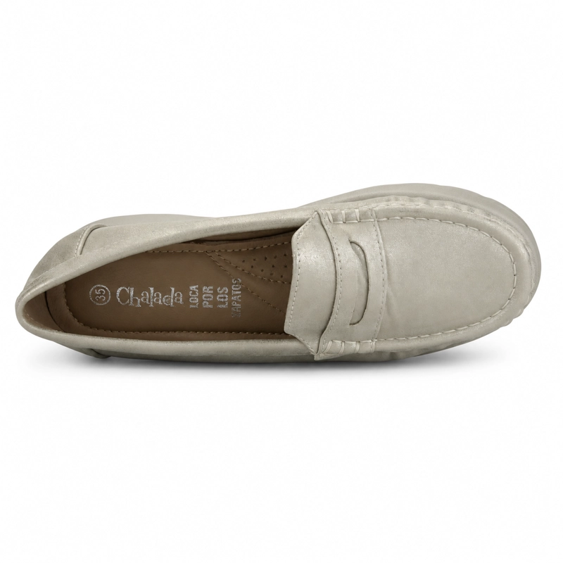 MOCASIN DORADO MUJER CASUAL CHALADA CANDA - 5