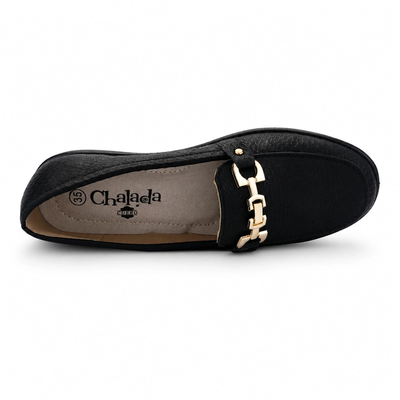 MOCASIN NEGRO MUJER CASUAL CHALADA DENZEN - 5