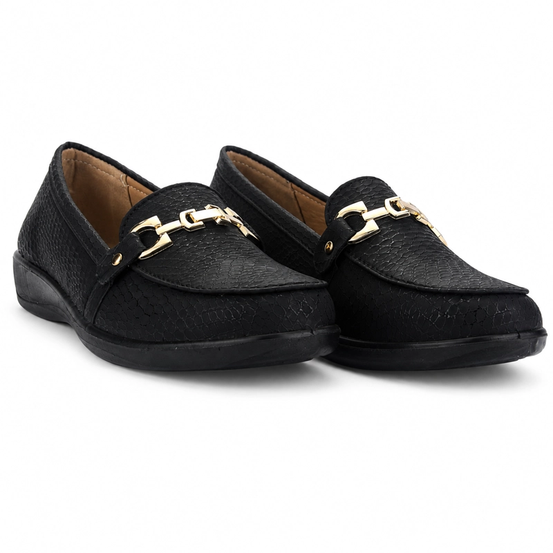 MOCASIN NEGRO MUJER CASUAL CHALADA DENZEN - 6