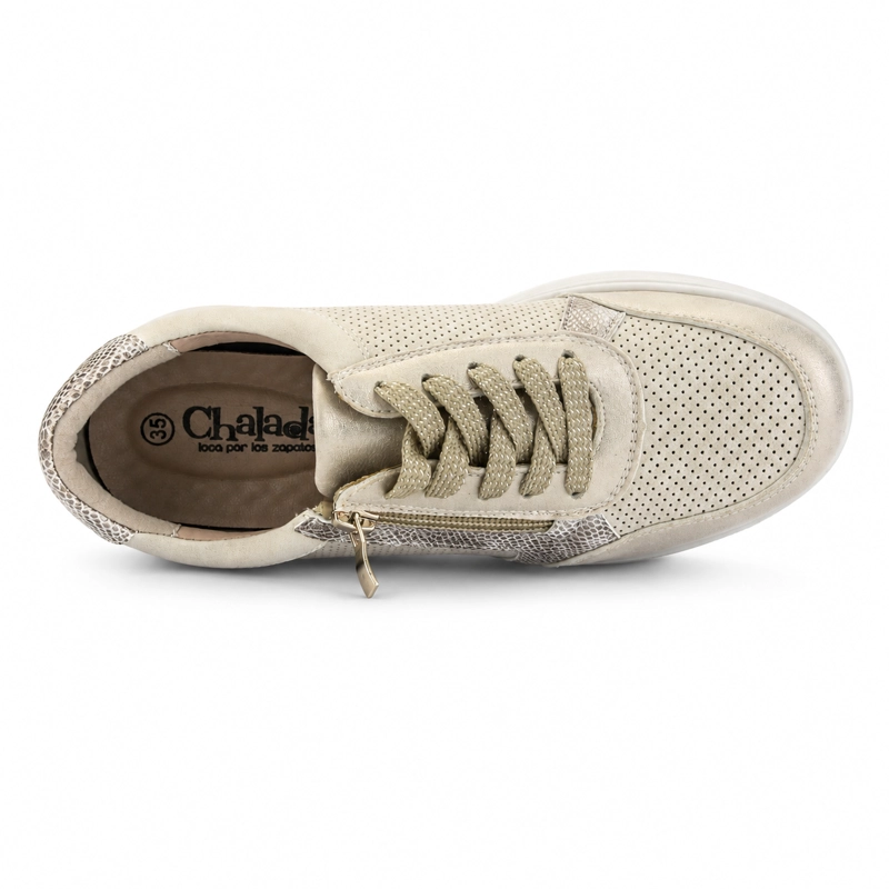 ZAPATILLA BEIGE MUJER URBANO CHALADA NUKI - 5