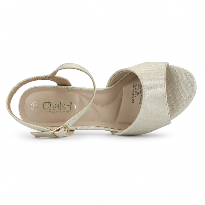 SANDALIA DORADO MUJER CASUAL CHALADA VOCE - 5