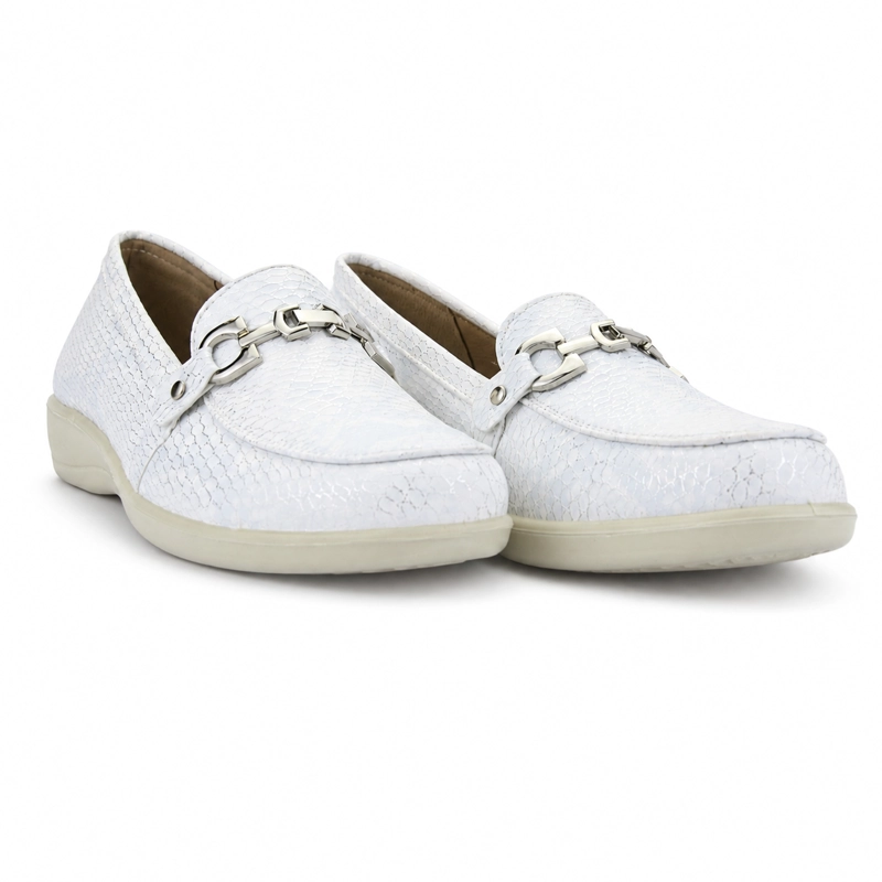MOCASIN BLANCO MUJER CASUAL CHALADA DENZEN - 5