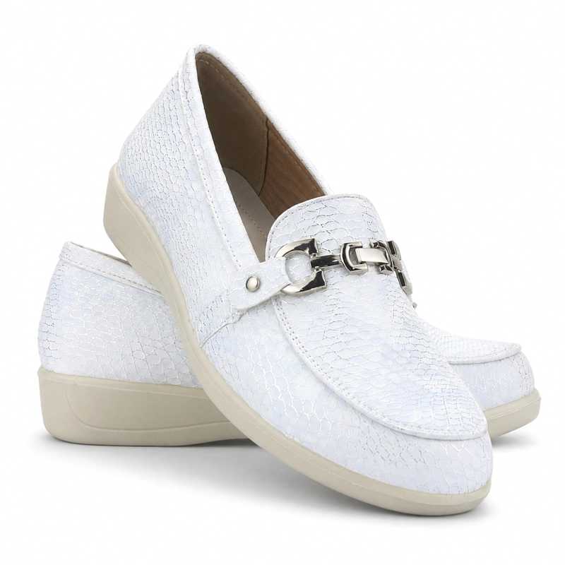 MOCASIN BLANCO MUJER CASUAL CHALADA DENZEN - 7