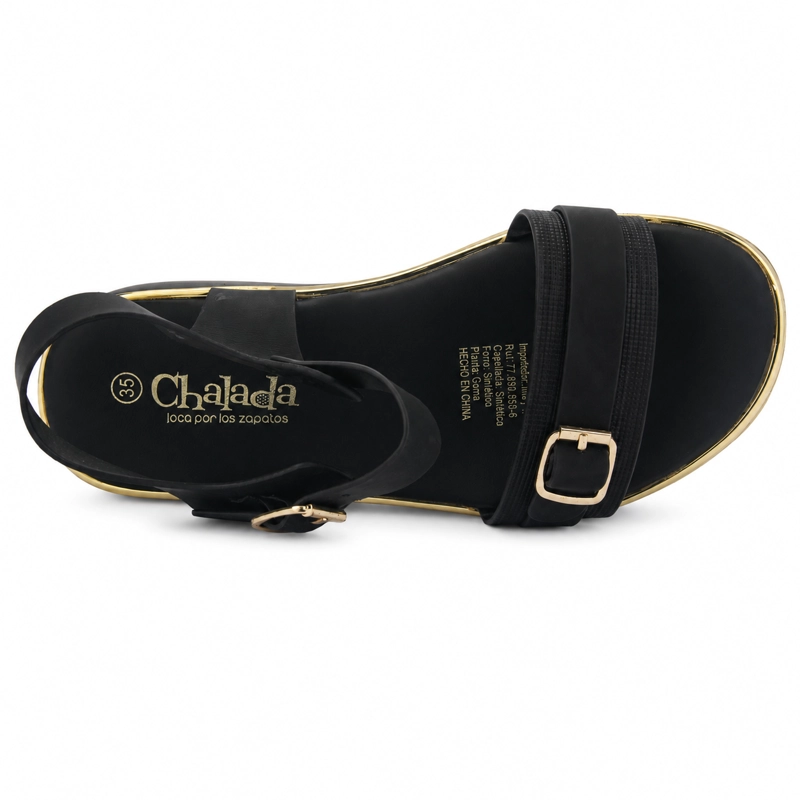 SANDALIA NEGRO MUJER CASUAL CHALADA TOTA - 5