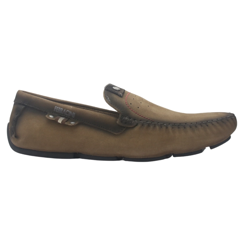 MOCASIN FERRACINI HOMBRE 2774 MALI GRIS CASUAL - 1