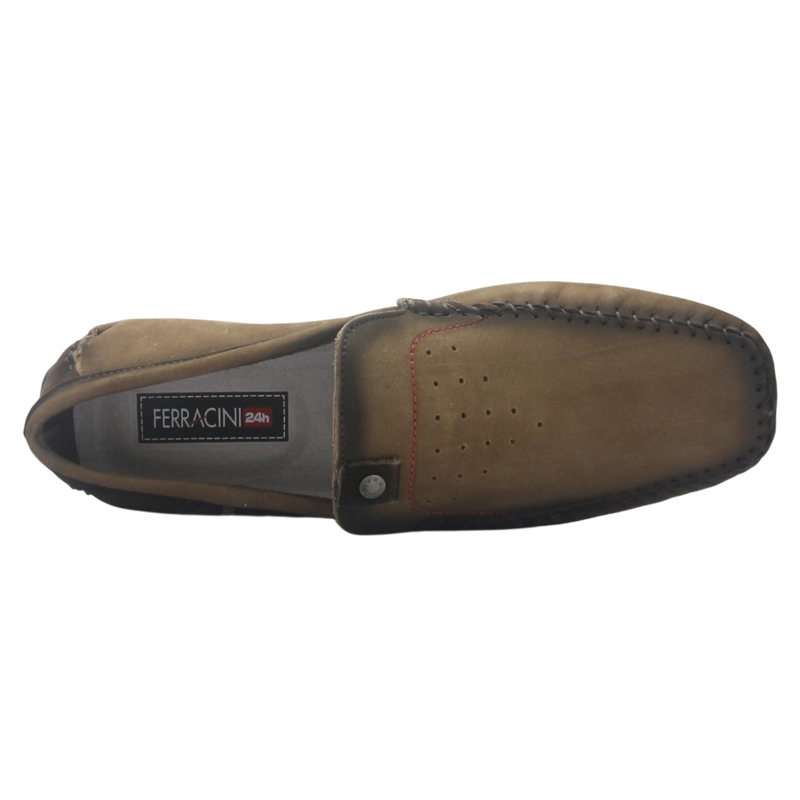 MOCASIN FERRACINI HOMBRE 2774 MALI GRIS CASUAL - 5