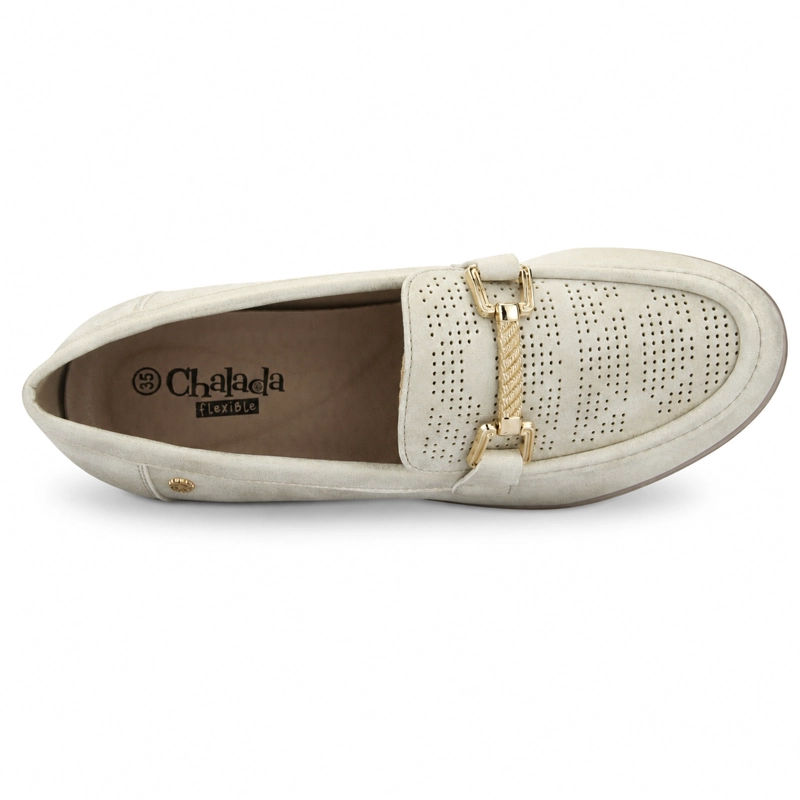 MOCASIN DORADO MUJER CASUAL CHALADA ZLAT - 5