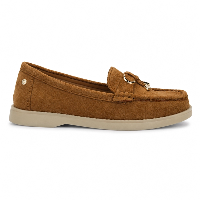 MOCASIN CAMEL MUJER CASUAL CHALADA VELA - 1