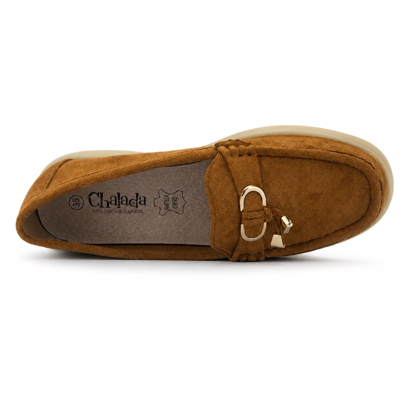 MOCASIN CAMEL MUJER CASUAL CHALADA VELA - 5