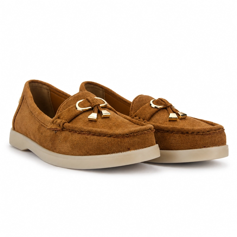 MOCASIN CAMEL MUJER CASUAL CHALADA VELA - 7