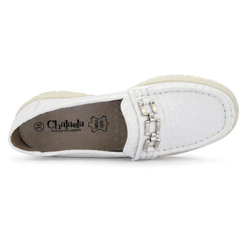MOCASIN BLANCO MUJER CASUAL CHALADA RIOJA - 5