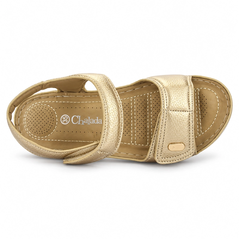 SANDALIA DORADO MUJER CASUAL CHALADA KON - 5