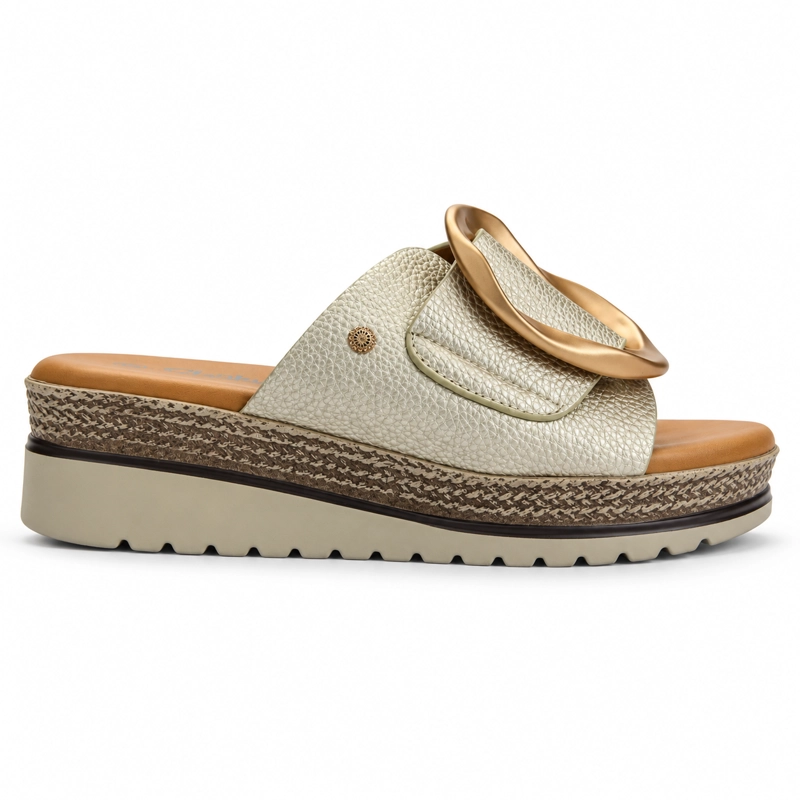 SANDALIA DORADO MUJER CASUAL CHALADA GARDA - 1