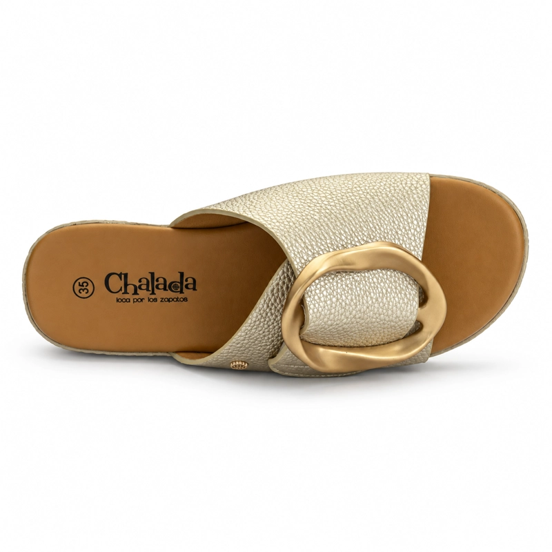 SANDALIA DORADO MUJER CASUAL CHALADA GARDA - 5