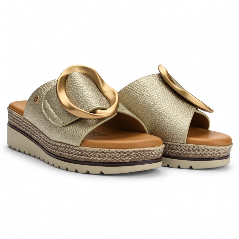SANDALIA DORADO MUJER CASUAL CHALADA GARDA - 7