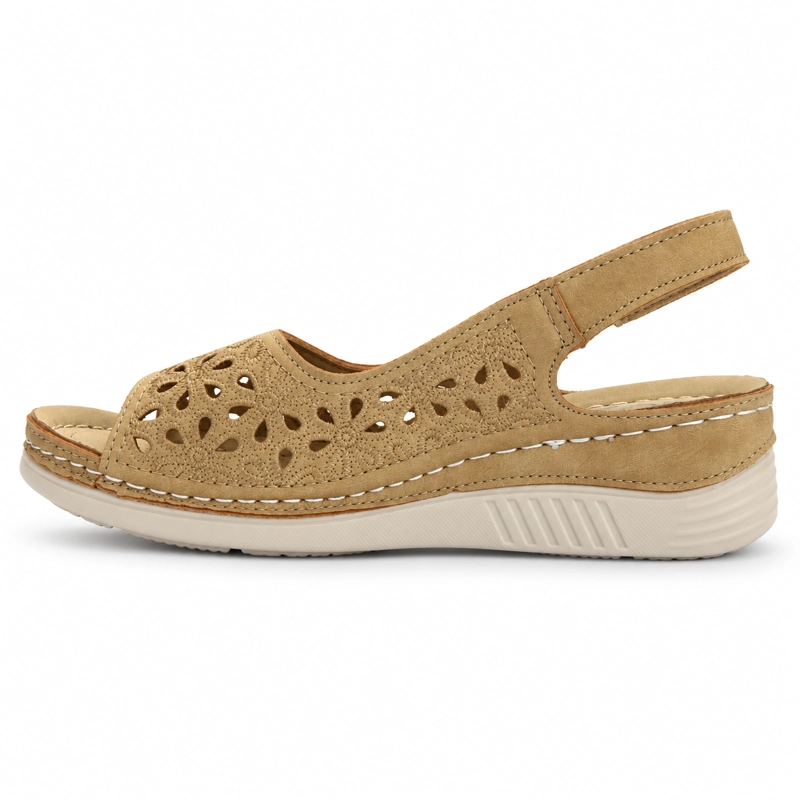SANDALIA BEIGE MUJER CASUAL CHALADA MULAN - 2