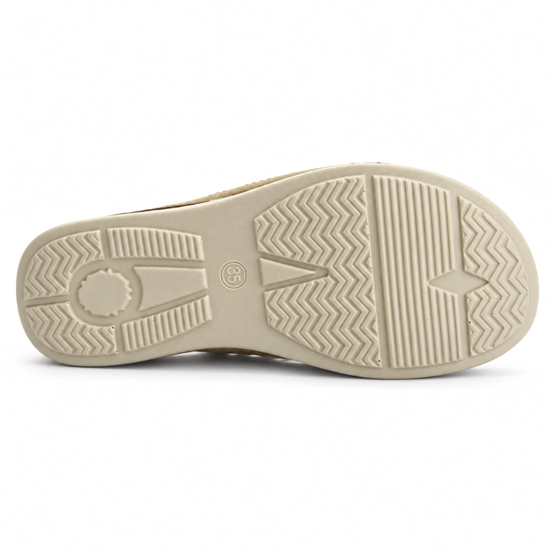 SANDALIA BEIGE MUJER CASUAL CHALADA MULAN - 6