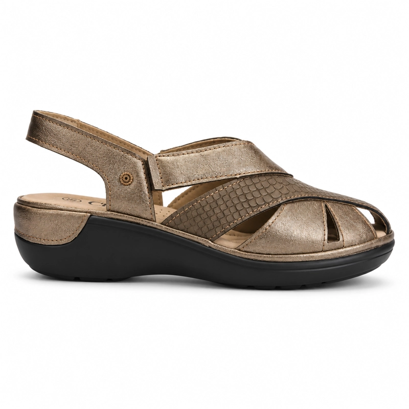 SANDALIA BRONCE MUJER CASUAL CHALADA MESTICO - 1