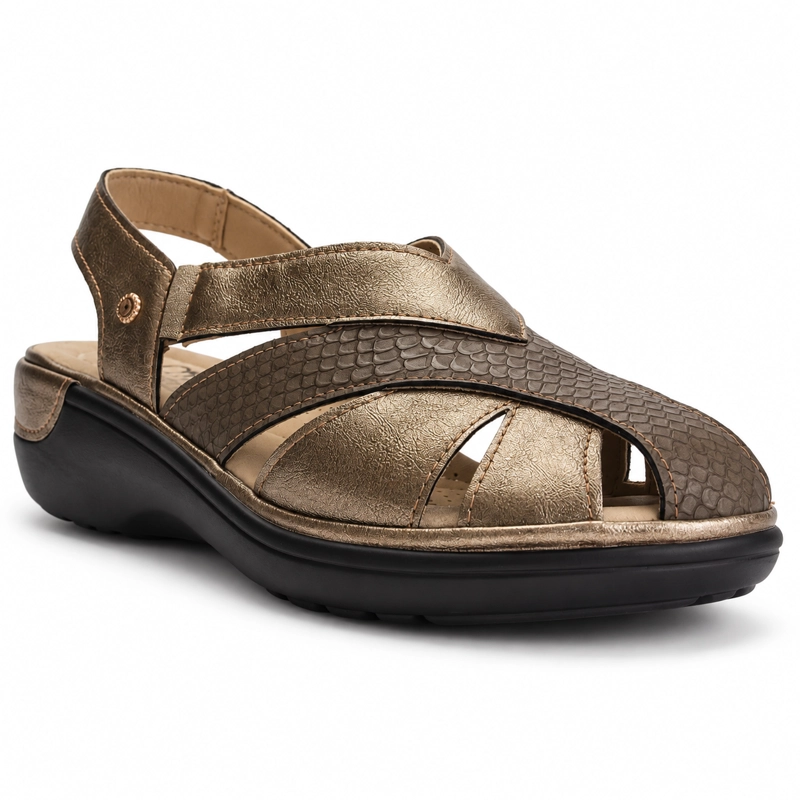 SANDALIA BRONCE MUJER CASUAL CHALADA MESTICO - 3