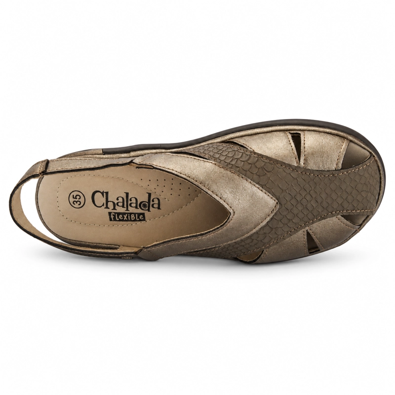 SANDALIA BRONCE MUJER CASUAL CHALADA MESTICO - 5