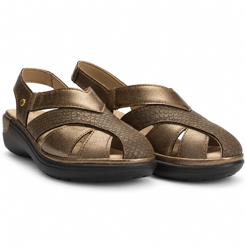 SANDALIA BRONCE MUJER CASUAL CHALADA MESTICO - 6