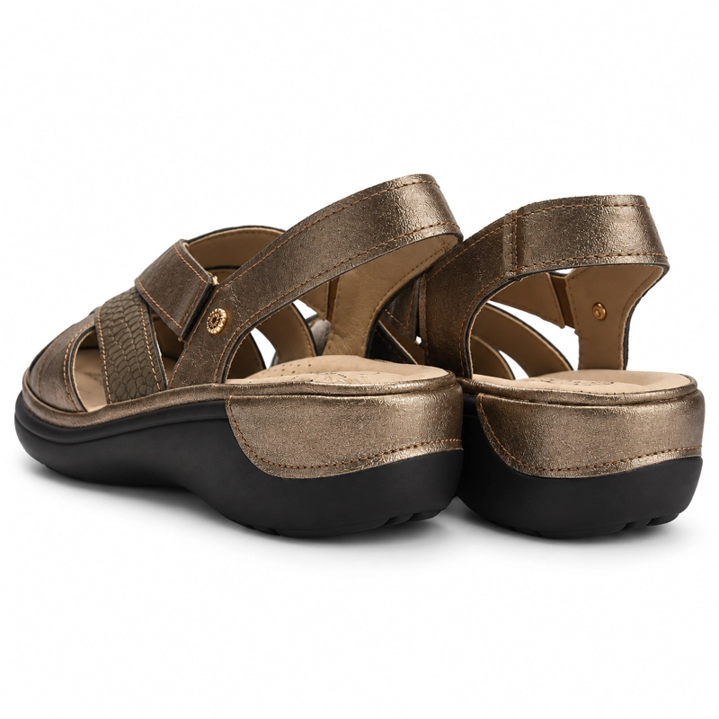 SANDALIA BRONCE MUJER CASUAL CHALADA MESTICO - 7