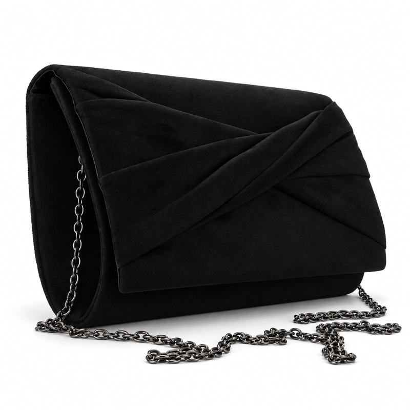 CARTERA NEGRO MATTE MUJER MODA CHALADA CARTERA - 4