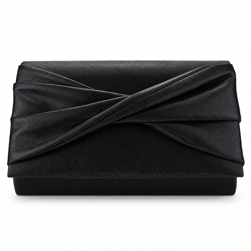 CARTERA NEGRO BRILLANTE MUJER MODA CHALADA CARTERA - 1