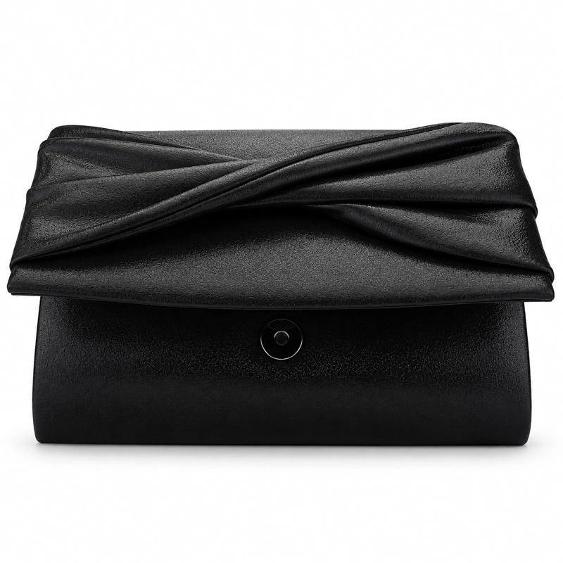 CARTERA NEGRO BRILLANTE MUJER MODA CHALADA CARTERA - 3