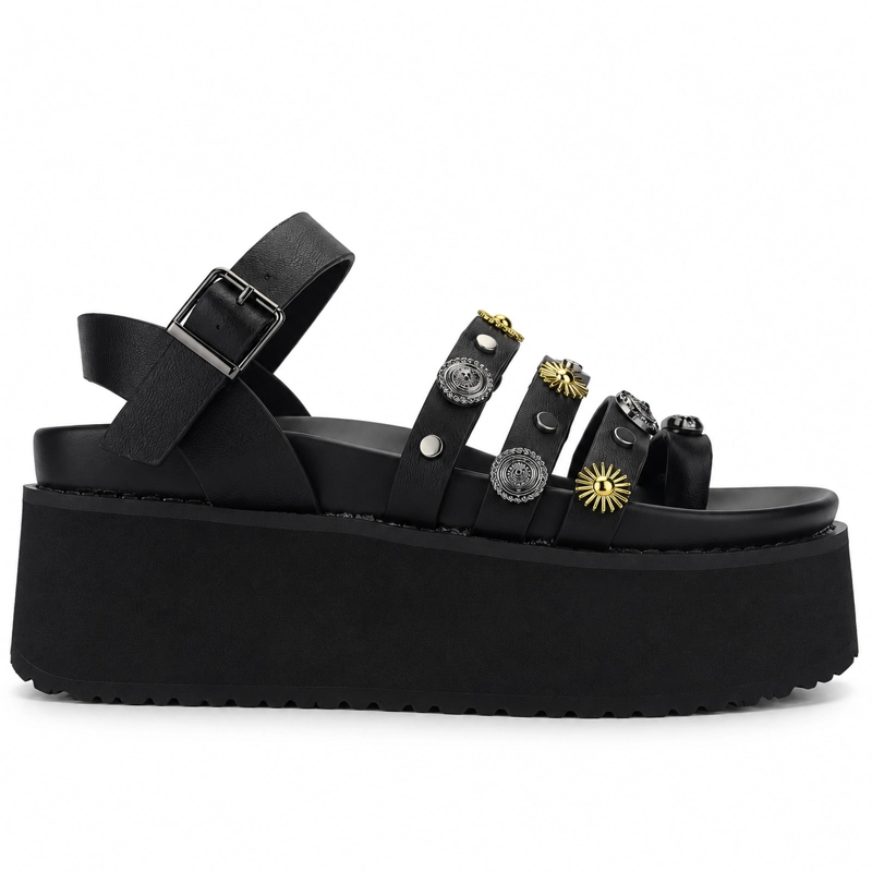 SANDALIA NEGRO MUJER CASUAL CHALADA VIRU - 1