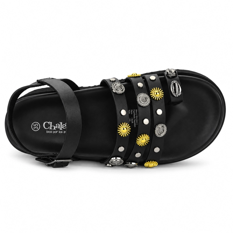 SANDALIA NEGRO MUJER CASUAL CHALADA VIRU - 5