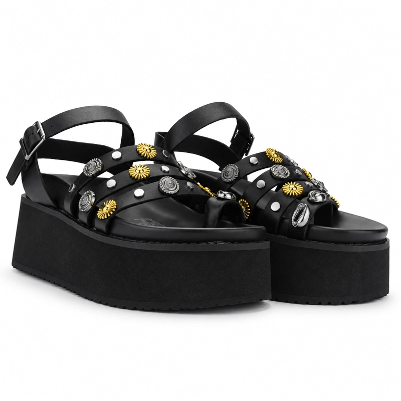 SANDALIA NEGRO MUJER CASUAL CHALADA VIRU - 7