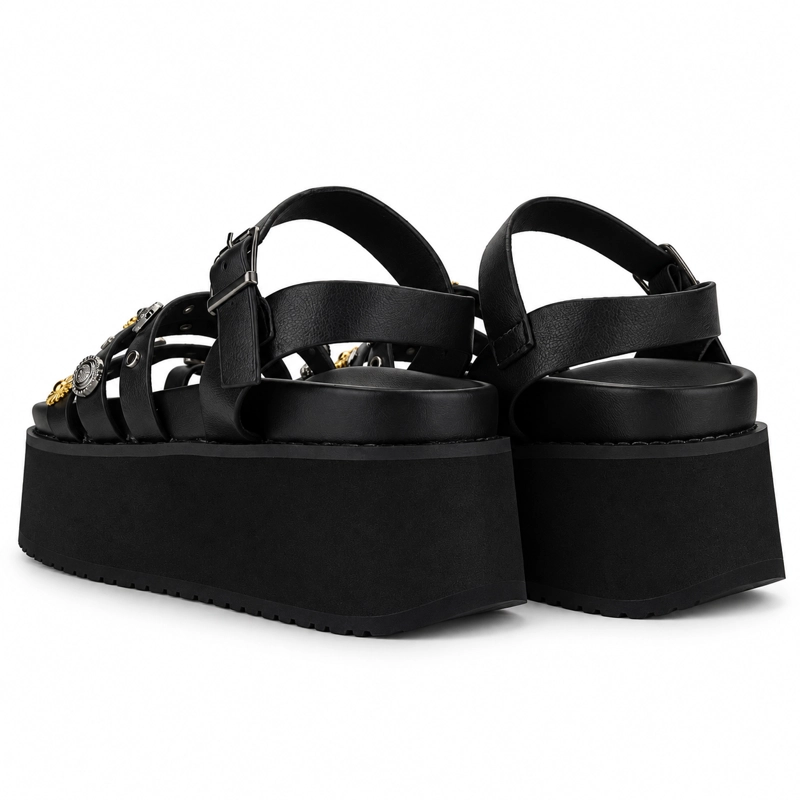 SANDALIA NEGRO MUJER CASUAL CHALADA VIRU - 8