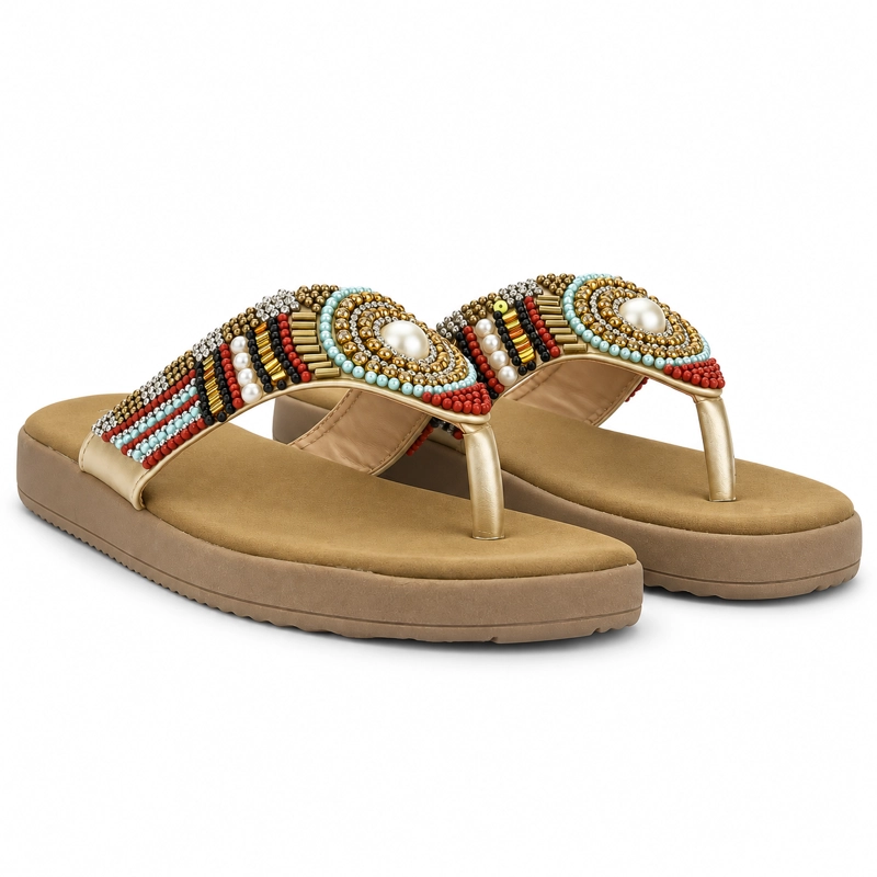 SANDALIA DORADO MUJER CASUAL CHALADA PIAR - 6