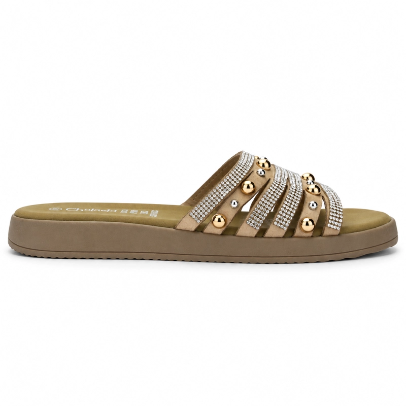 SANDALIA BEIGE MUJER CASUAL CHALADA PIAR - 1