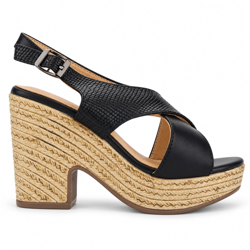 SANDALIA NEGRO MUJER CASUAL CHALADA FELICEH - 1