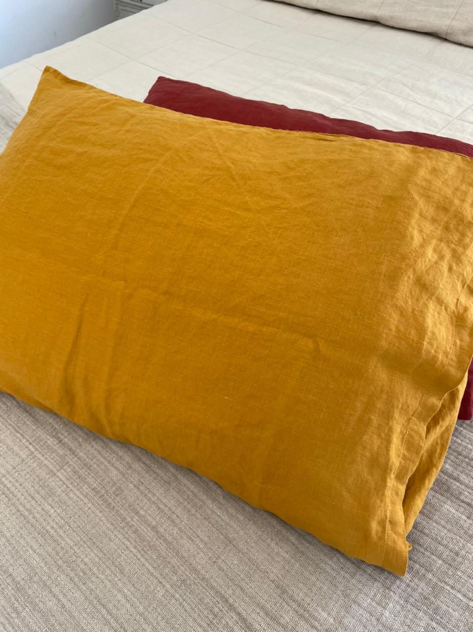 FUNDA ALMOHADA PUROLINO PAR 70 X 50 CM AMARILLO ANARANJADO - 1