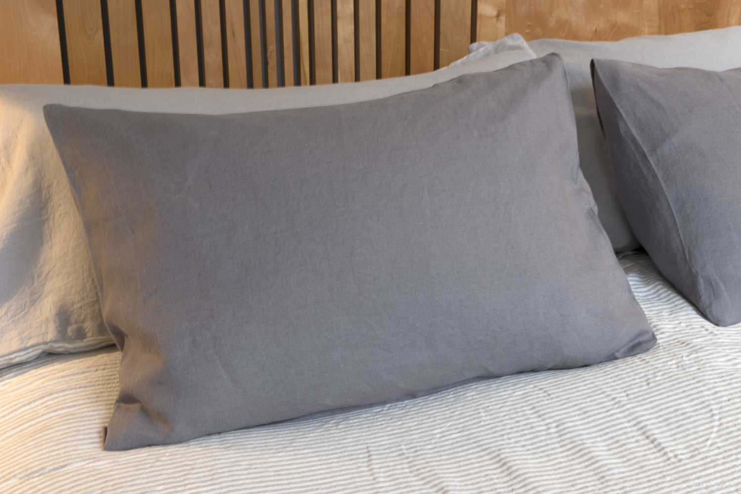 FUNDA ALMOHADA PUROLINO PAR 70 X 50 CM GRIS - 1