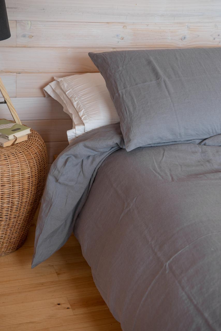 FUNDA ALMOHADA PUROLINO PAR KING 95 X 50 CM GRIS - 1